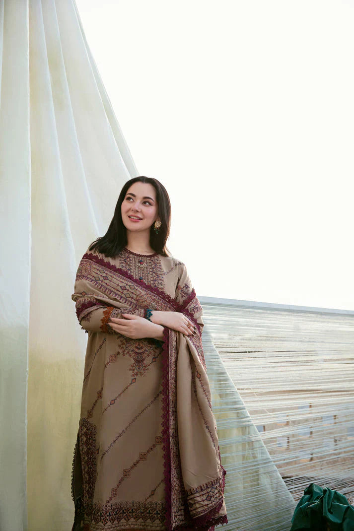 3PC DHANAK EMBROIDERED UNSTICHED SUIT FL-895