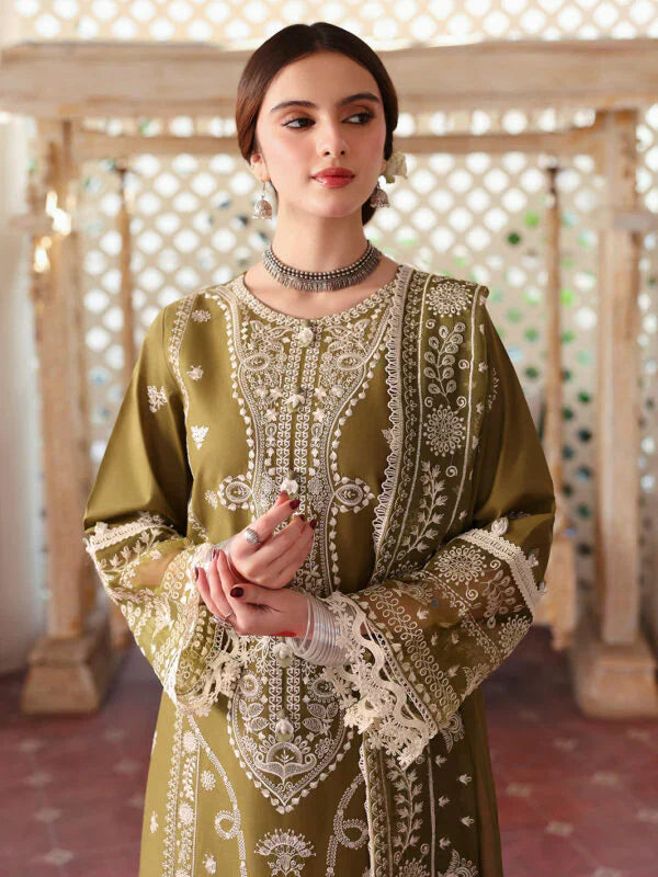 3 Piece - Unstitched Fully Embroidered Lawn Fabric-590