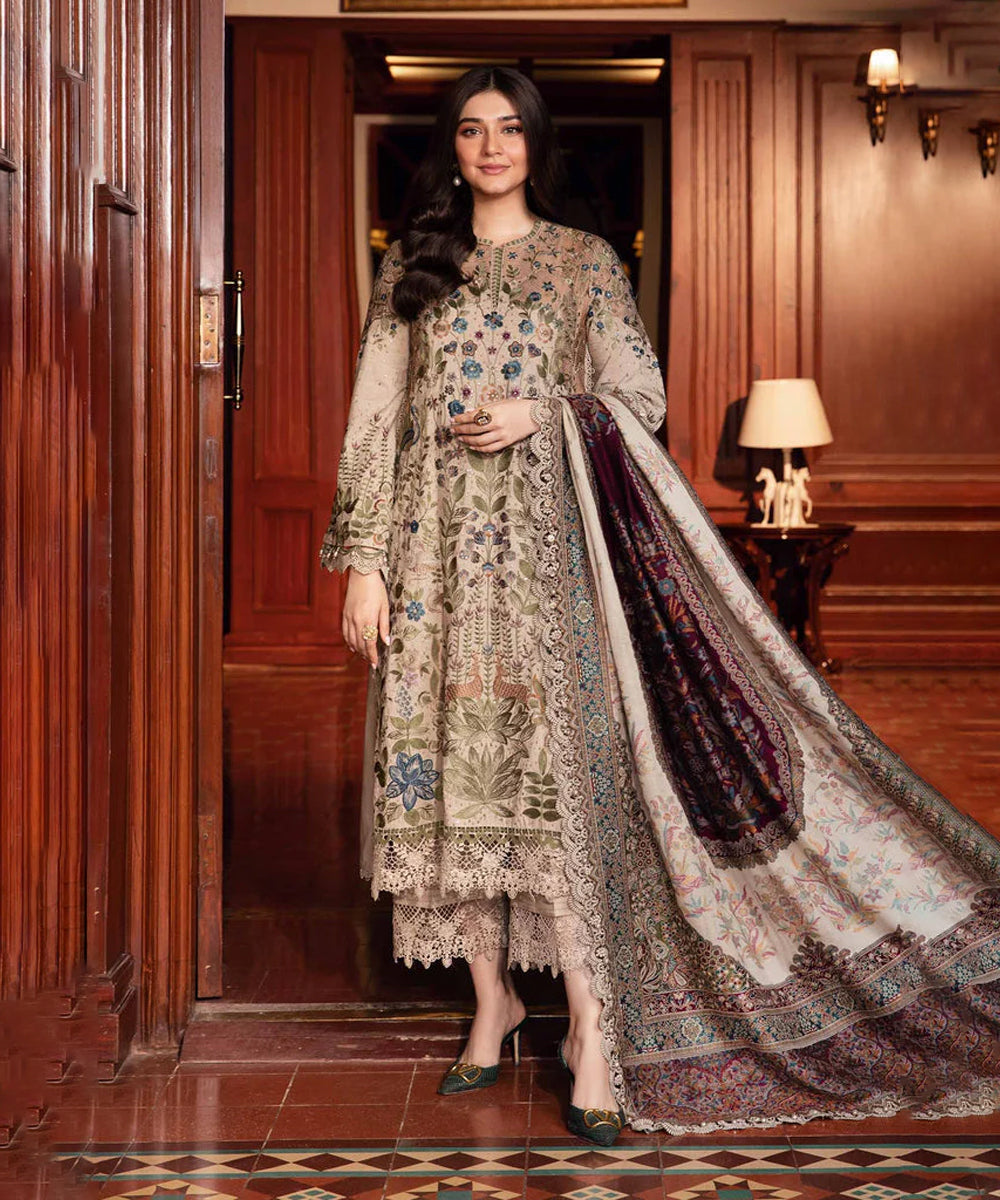 Lawn Embroidered Shirt with Digital Printed Jaquard Duppata-669