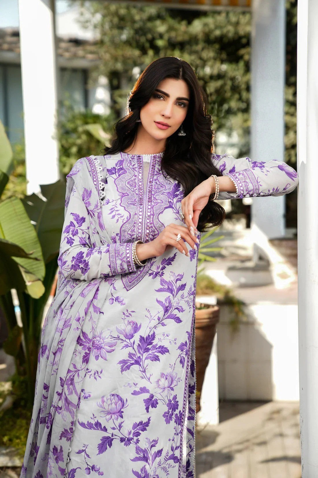 PRINTED KARANDII   EMBROIDERY UNSTITCH DRESS 3 PIECE 518W