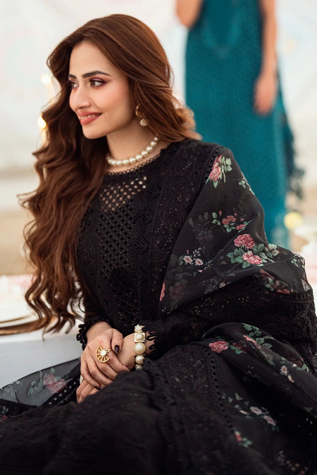 3PC DHANAK EMBROIDERED UNSTITCHED DRESS- 520W