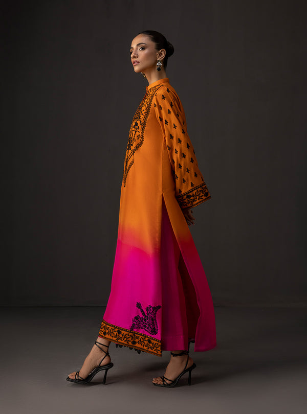 3Piece Unstitched Embroidered and Printed SIlk Suit 228