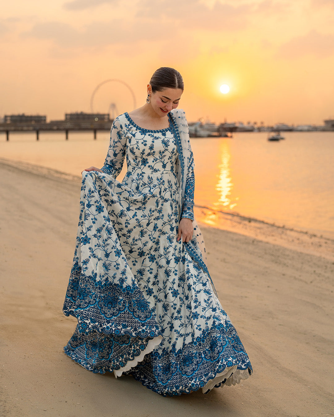 3PC UNSTITCH LAWN EMB SHIRT WITH NET EMB DUPATTA AND TROUSER-718