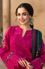 3PC Lawn Unstitch Embroidered Shirt With Digital Printed Jacquard Dupatta 708