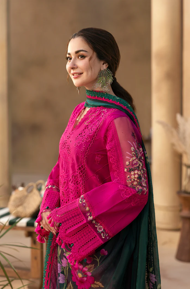 3PC Lawn Unstitch Embroidered Shirt With Digital Printed Jacquard Dupatta 708
