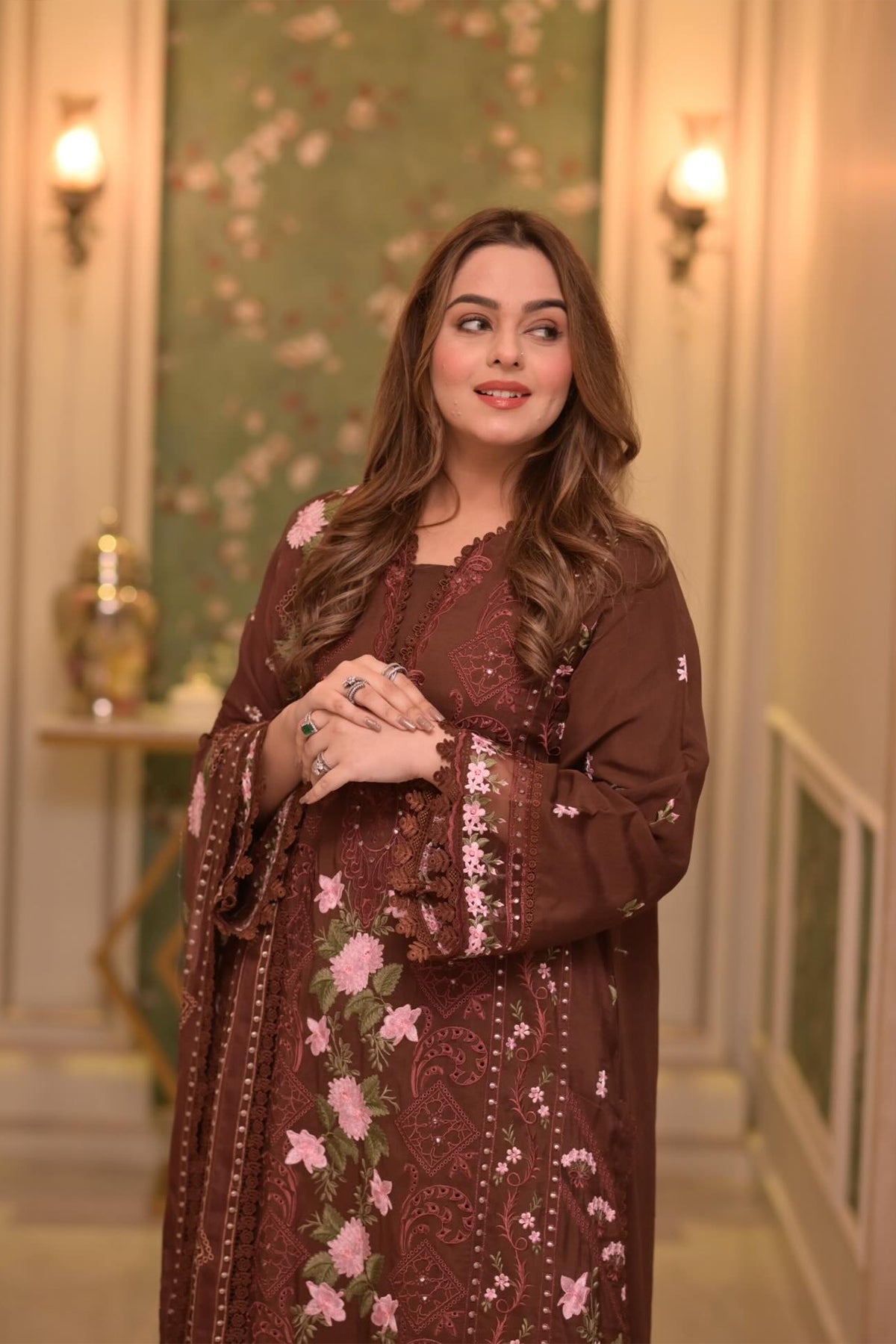 Lawn Unstitched 3Pc  Embroidered Collection with Chiffon Dupatta-704