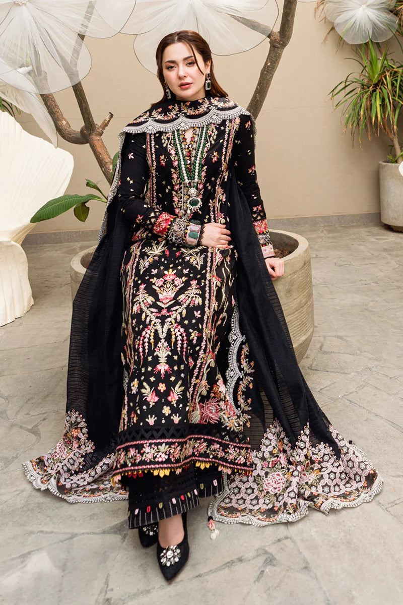 3Pc Embroidered Dhanak Shirt with Embroidered Chiffon Dupatta 555