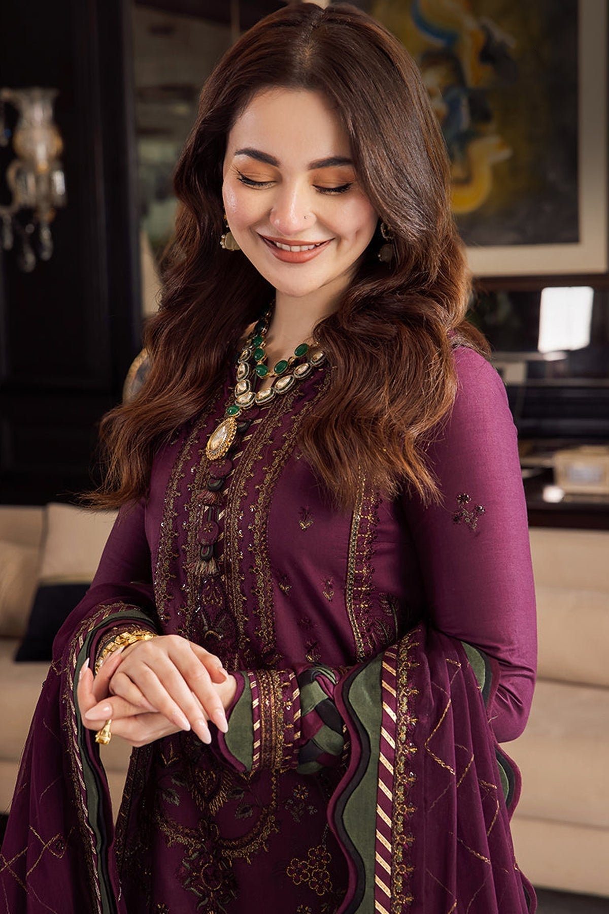 Unstitch Dhanak-3PC Embroidered With Dhanak Embroidered Dupatta-668