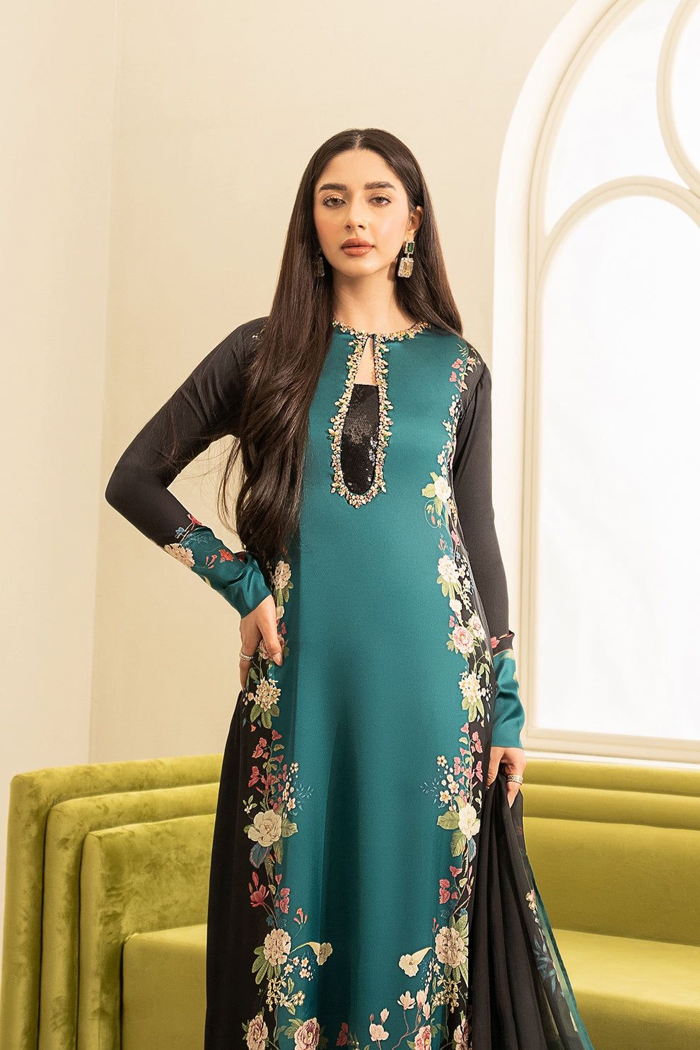 Silk 3PC Unstitch Digital Printed 231