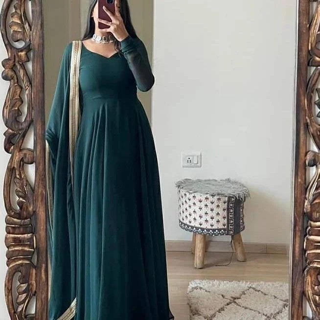 Anarkali-Chiffon maxi and dupatta