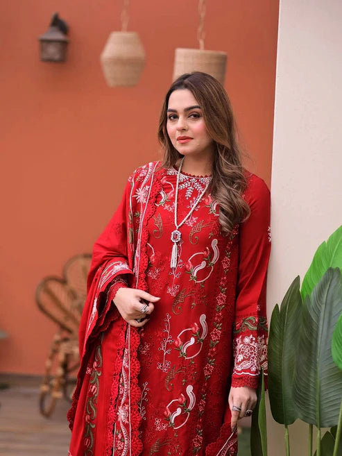 Lawn Unstitched Embroidered Collection with Chiffion Embroidered Dupatta 715