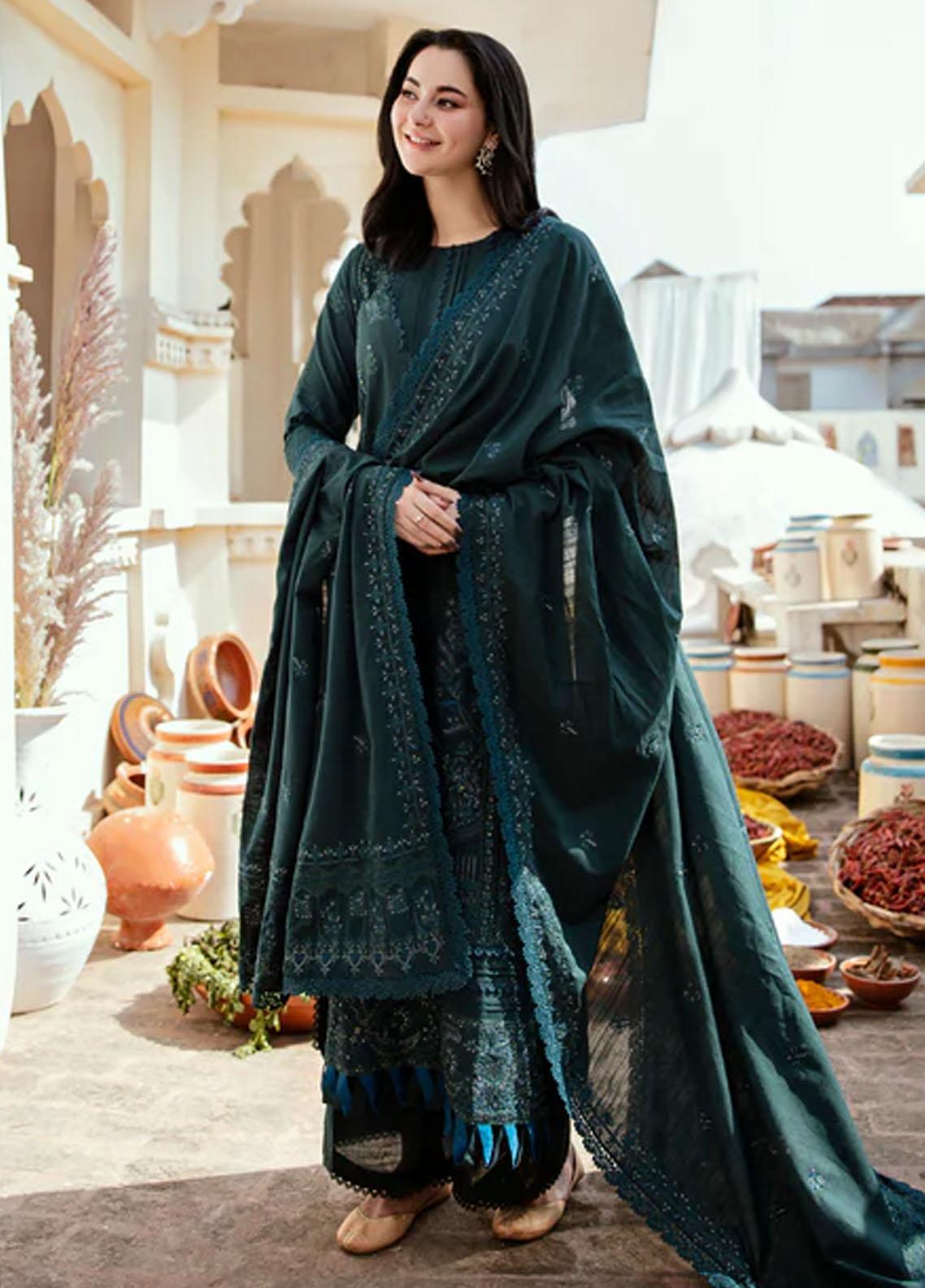 Dhanak-3PC Embroidered Shirt with Dhanak Sequins Embroidered Dupatta- 250